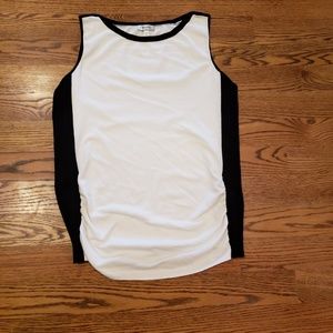 White with black sides shirt with side ruching